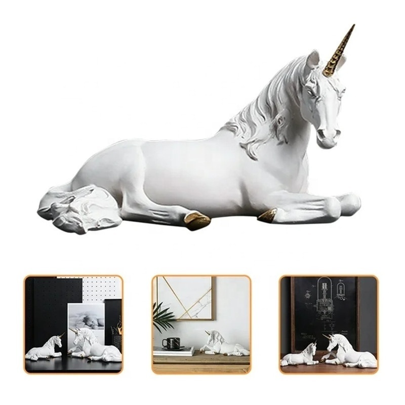 Home Decoration Resin Unicorn Horse Figurine Custom Resin Horse Statue