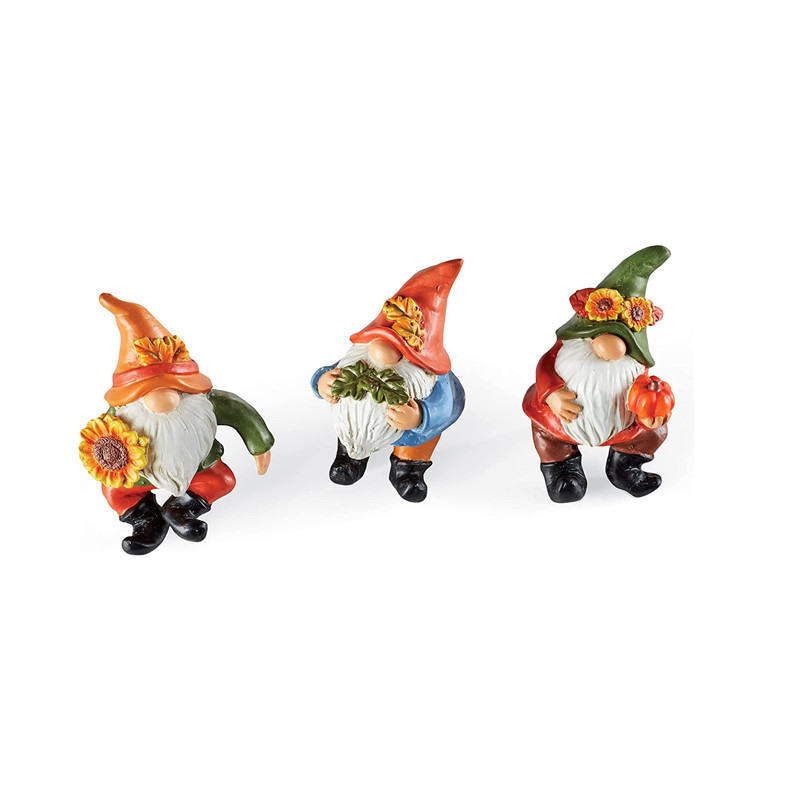 Hand-Painted Small Gnome Figurines Flower Plant Pot Hanger Resin Made Mini Gnomes