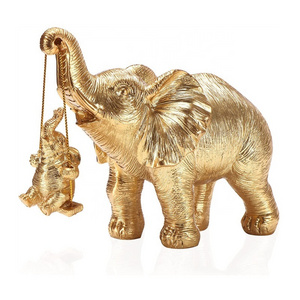 Home Decor Elephant Statue Good Luck Resin Elephant Figurine Ornament For Mother Gifts