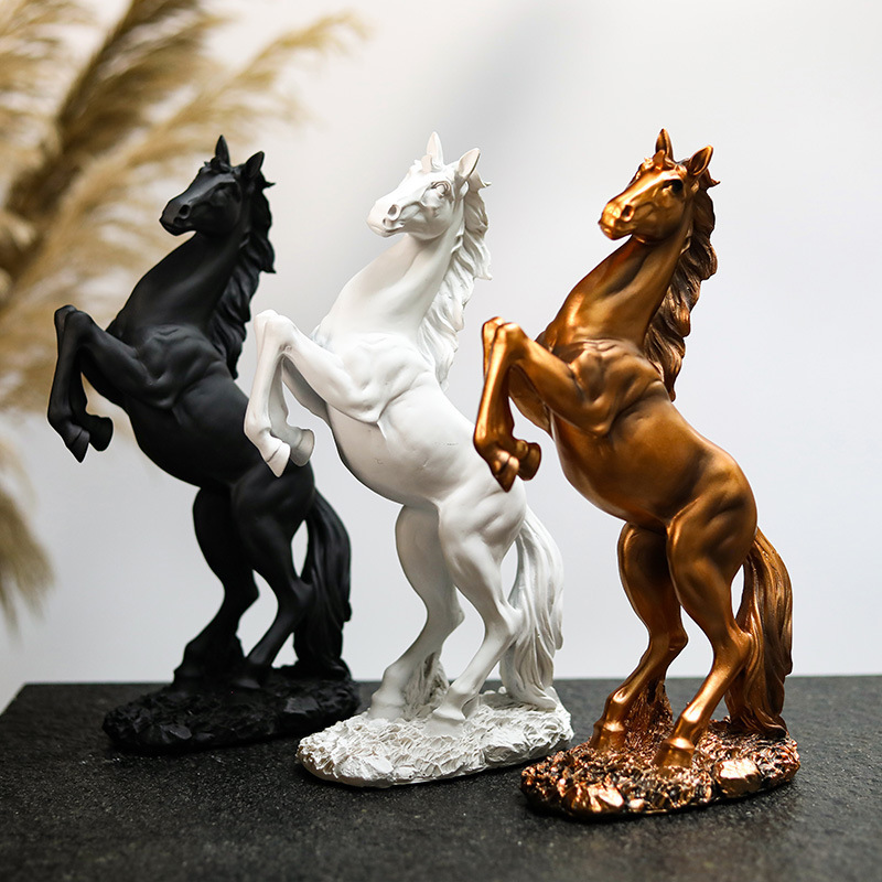 Customized Resin Golden Horse Figurine Statue Home Decoration Resin Horse Figurines