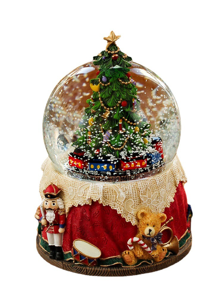 Factory Handmade Snowball Music Box Snow Globe With Blowing Snow Christmas Snow Globe Gift 2023