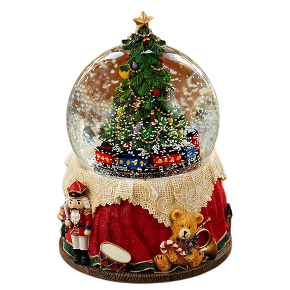 Custom made Snow Globes With Music Resin Crafts Christmas Tree Snow Globe Holiday Gift Christmas Snowball