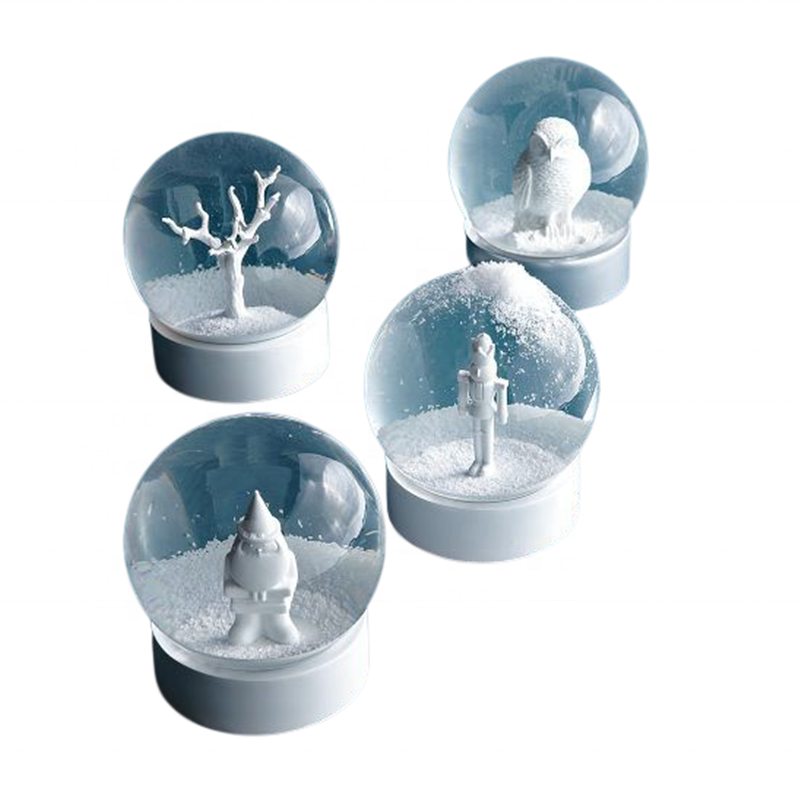 Polyresin Empty Snow Globe With Snow Flake Inside DIY Snow Globe