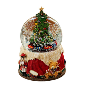 Factory Handmade Snowball Music Box Snow Globe With Blowing Snow Christmas Snow Globe Gift 2023