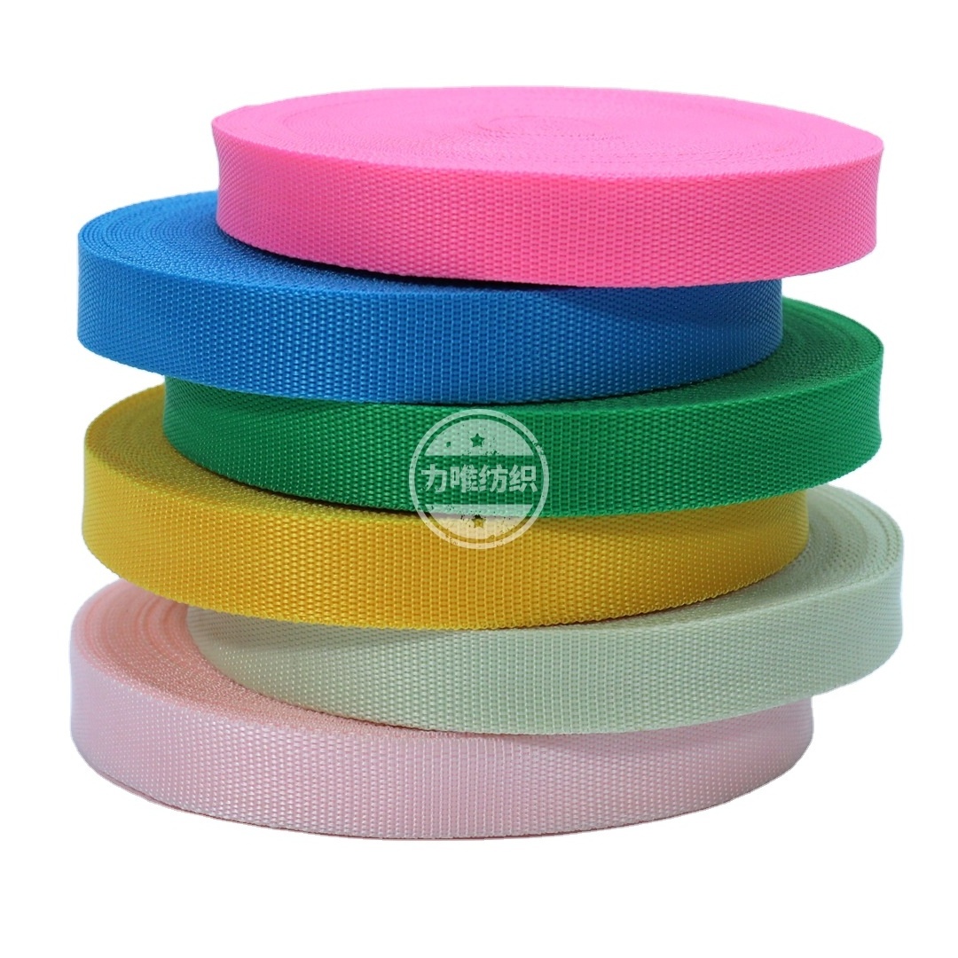 New PP plain grain webbing Recycled polypropylene tapes colorful Durable polyester luggage bags belt straps