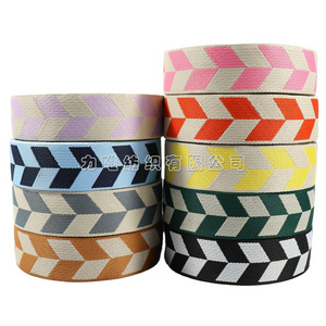 Manufacture New 19 colors 5cm 2 inch woven polyester jacquard ribbon webbing wholesale jacquard webbing for bag belt