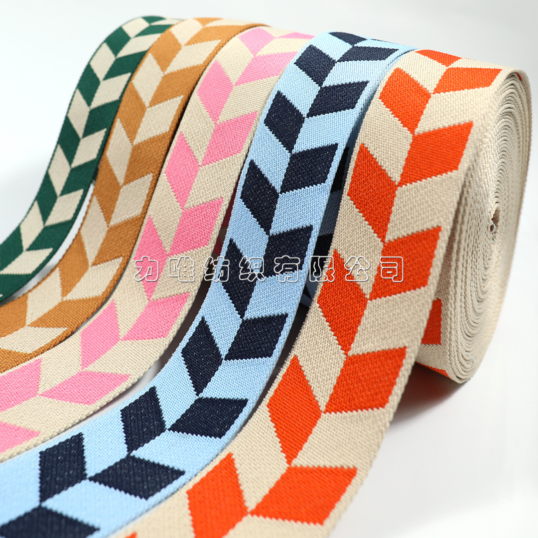 Manufacture New 19 colors 5cm 2 inch woven polyester jacquard ribbon webbing wholesale jacquard webbing for bag belt