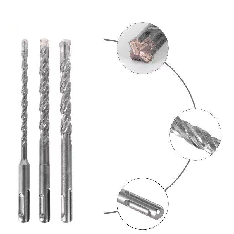 SDS Plus Drill Bit Cross Tips 4 Cutters 110mm 160mm Round Handle Concrete Wall Brick Block Electric Hammer Masonry Drilling Bits