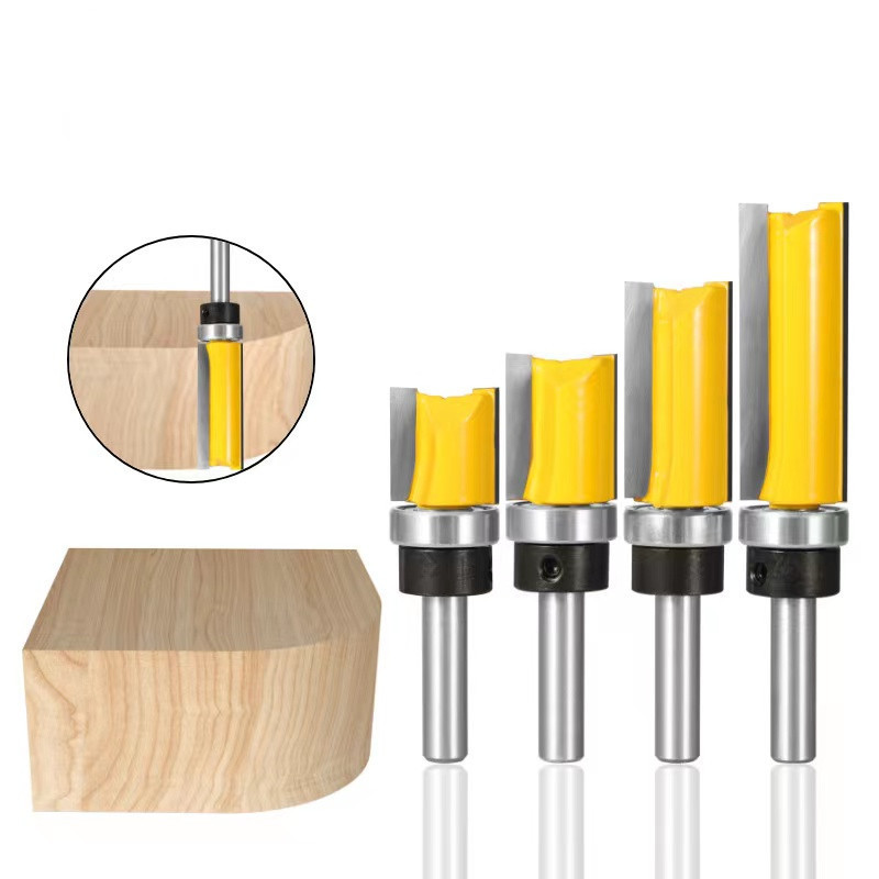 4pcs 8 Shank Pattern Trim Template Flush Trim Router Bit - 3/4