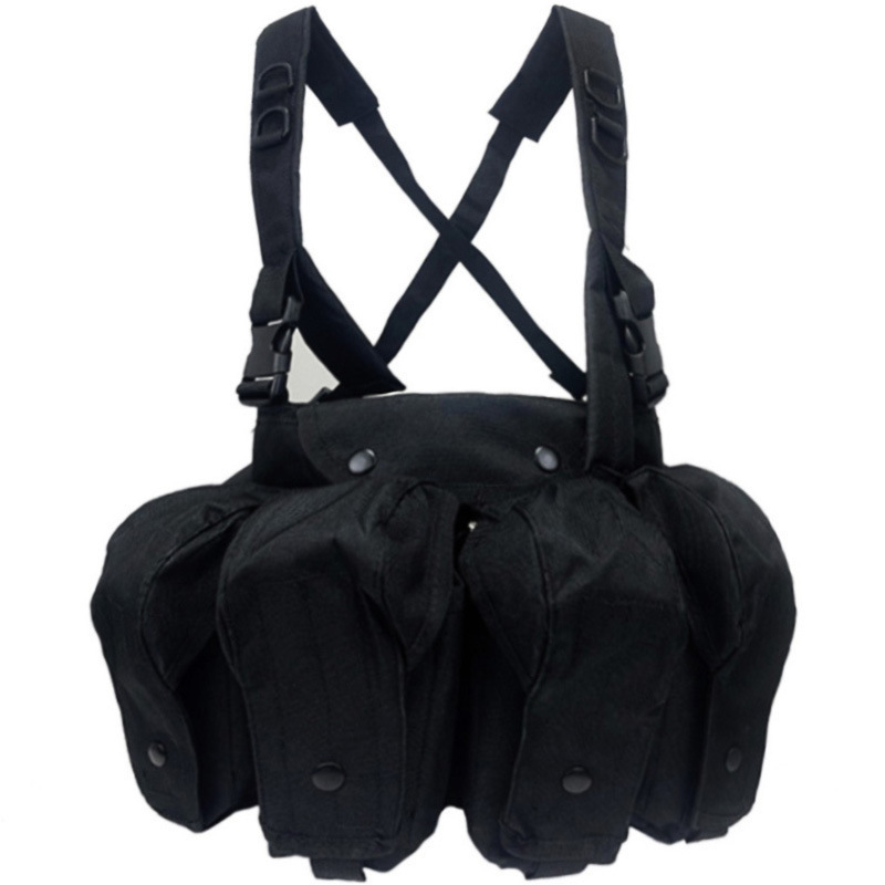 Hotseller Black Adjustable Shoulder Strap  Training AK Outdoor Oxford Chest Rig Tactical Vest