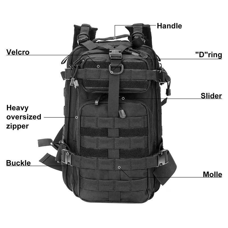 On Arrival 3 Days Black Waterproof 26L  Backpack Rucksack Pack Bug Out Go On Bag tactical backpack 3 day