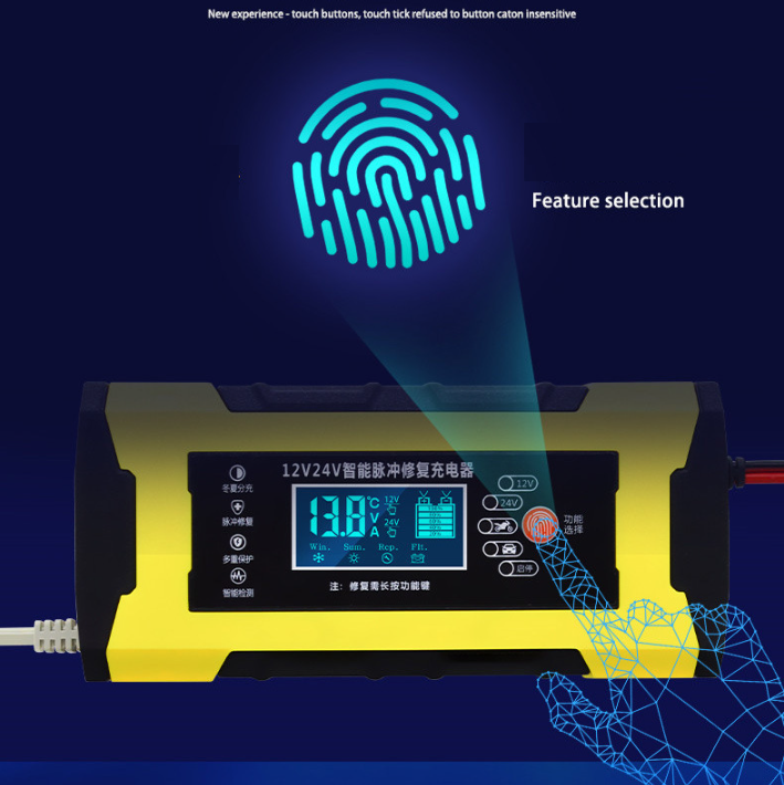 Automatic 12V 24V 10A Motorcycle Car VRLA SLA AGM GEL charger Pulse Repair Auto Lead Acid Batteries Charger