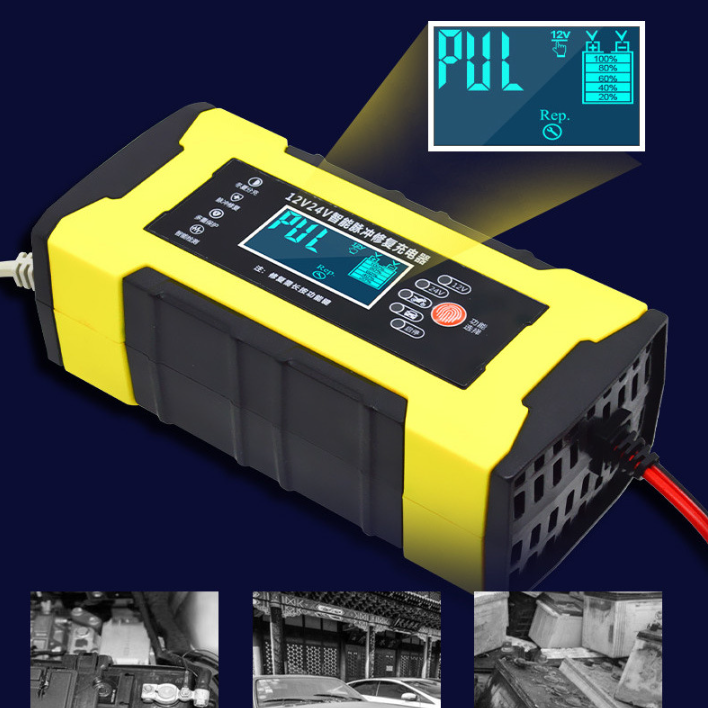 Automatic 12V 24V 10A Motorcycle Car VRLA SLA AGM GEL charger Pulse Repair Auto Lead Acid Batteries Charger