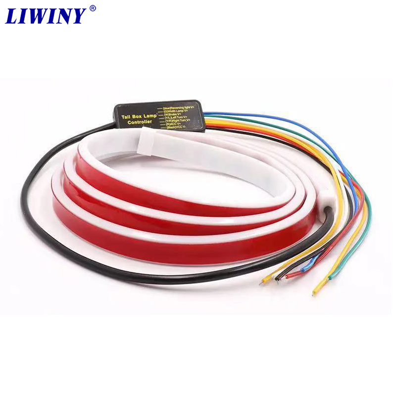 Liwiny Universal 12v Car Led Tail Light Strip Tailgate Light Bar Safe Driving Braking Flowing Turn Signal Lights