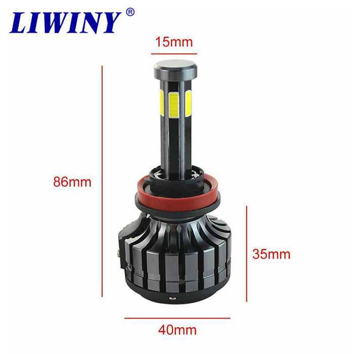 liwiny 6 side 3000k car led headlight bulb 8000k 6000k car bulbs led H7 H11 9005 9006 H4 head lights 880 led csp headlight