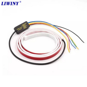 Liwiny Universal 12v Car Led Tail Light Strip Tailgate Light Bar Safe Driving Braking Flowing Turn Signal Lights