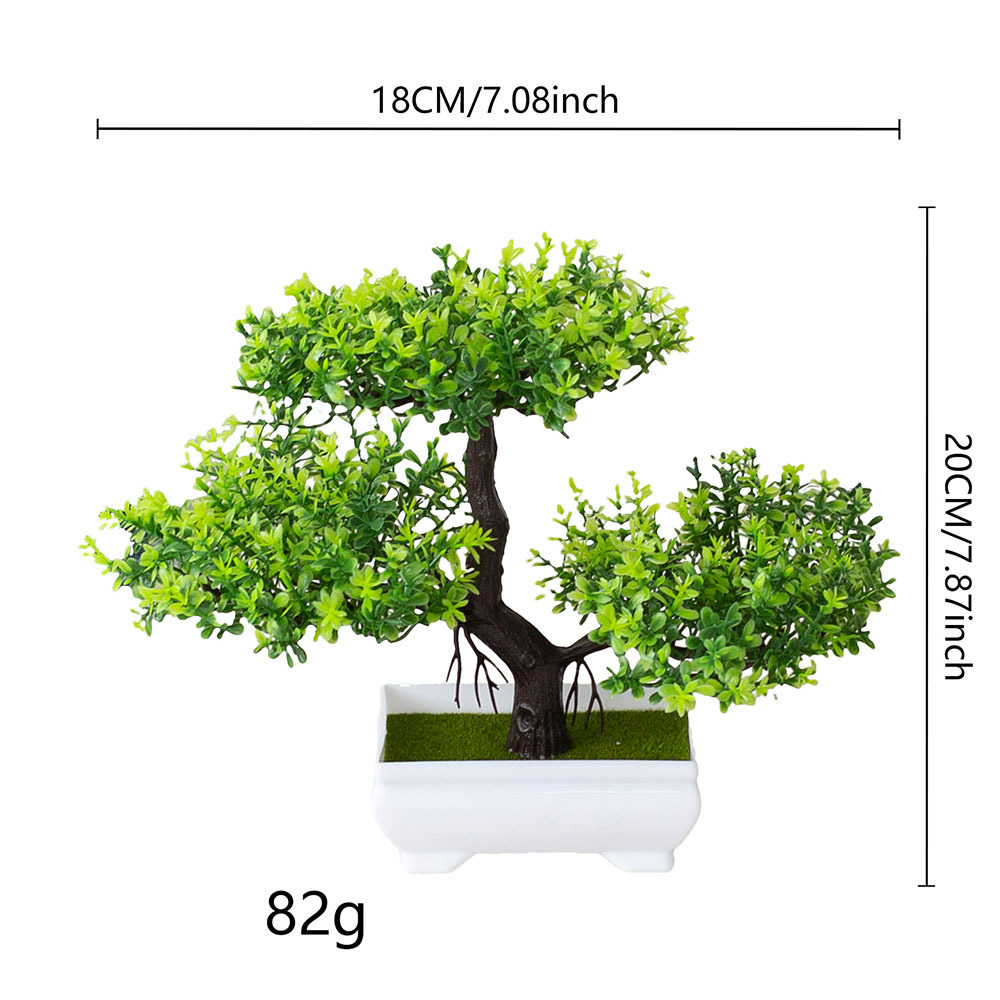 DREA 20cm tall 3 branches Small Decorative Pine Tree Artificial Bonsai Tree