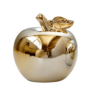 DREA Luxury Golden plated apple ceramic decorations modern home decoration Christmas gift