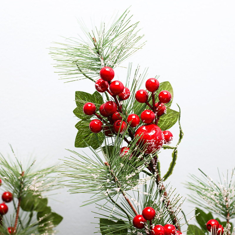 DREA 62cm tall pine branches with red berries indoor artificial plants for Christmas Home deco