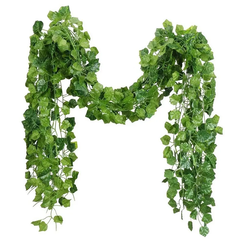 DREA 2.3m Artificial Fake Ivy Leaves Hanging Vine Ivy Plants Leaf Garland For Wedding Party Garden Home Wall Decor Green