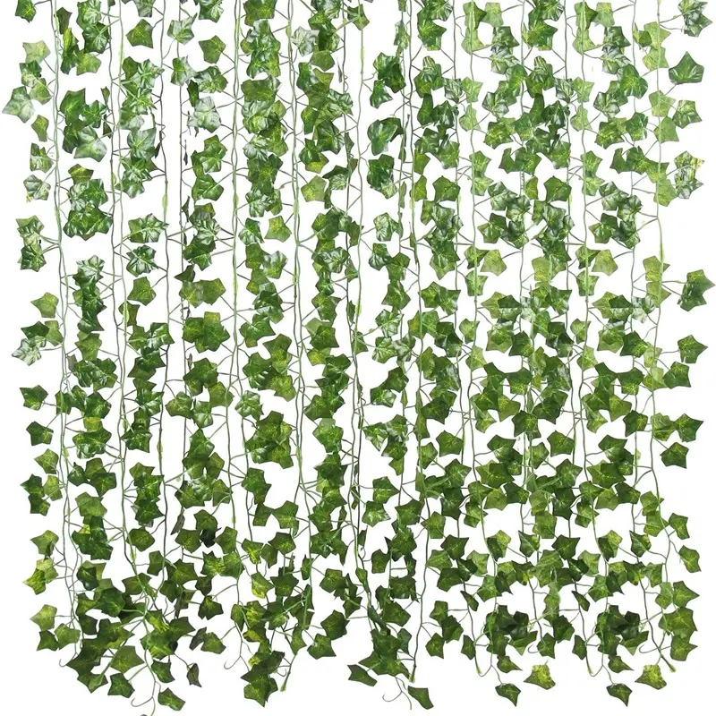 DREA 2.3m Artificial Fake Ivy Leaves Hanging Vine Ivy Plants Leaf Garland For Wedding Party Garden Home Wall Decor Green