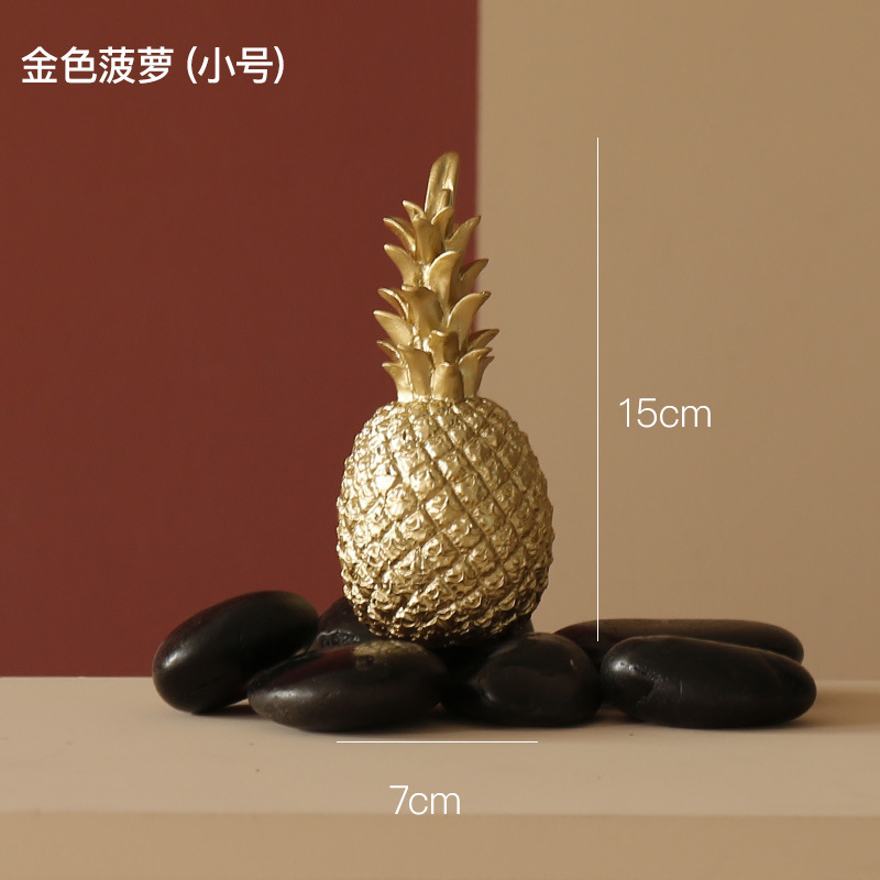 DREA Interior Desktop Gold Pineapple Luxury Resin Sculpture Home Decor Accessories For Living Room