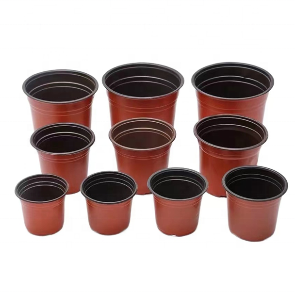 Lixin Sell Well 2 3 4 10 14 Cm Gallon Black Red Cactus Planter Two-colors Recycled Seedling Plastic Nursery Pots