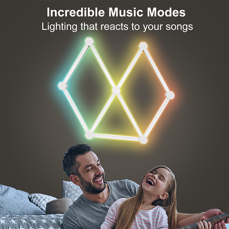 Tuya Dream Color Wall Light Rhythm Music Atmosphere Lamp Background Glide Smart RGBIC LED Wall Lights for Bedroom Gaming