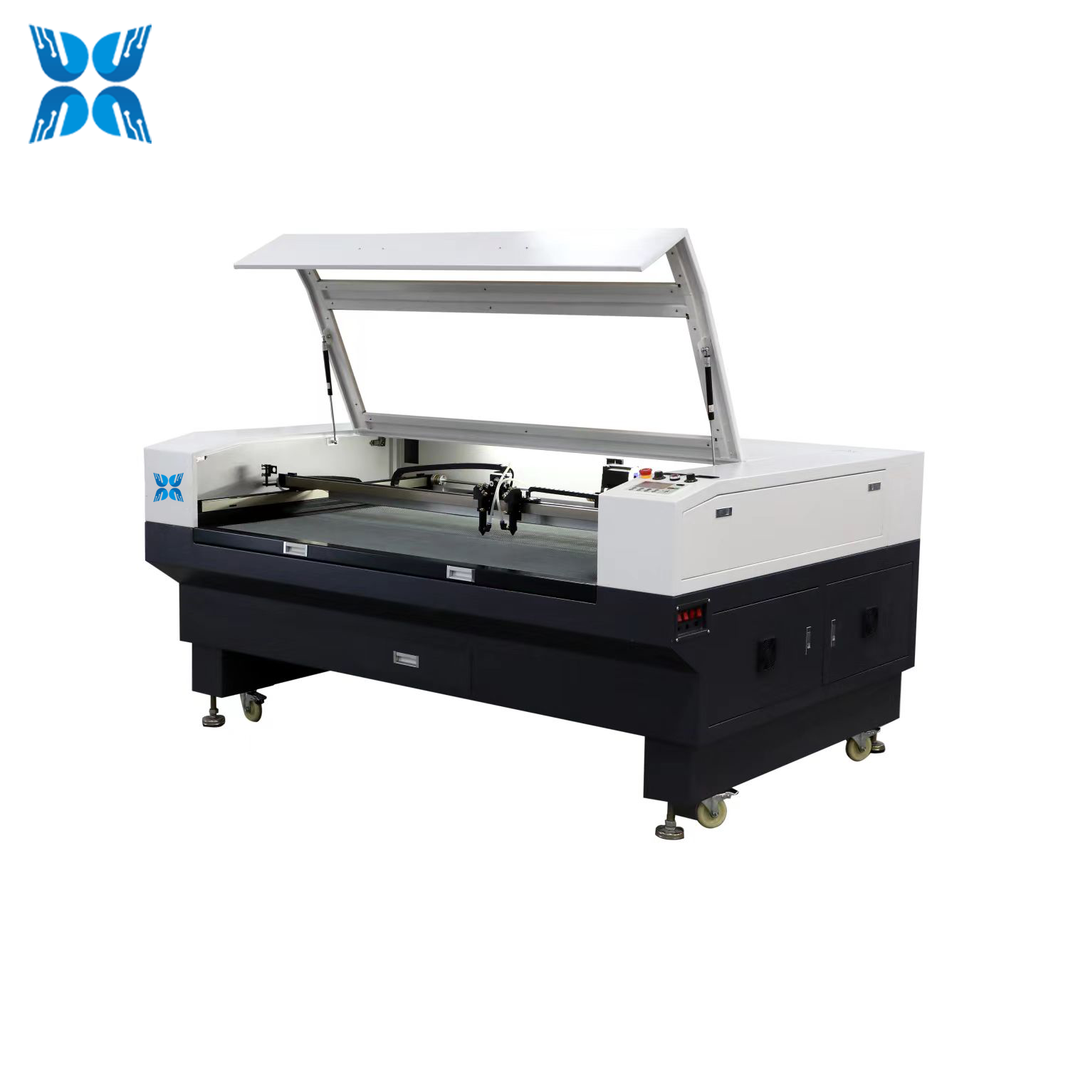 LiXin 130W/150W Double-Headed Asynchronous Laser Cutting Machine for Leather Paper Plastic 1814 Camera Positioning New Condition