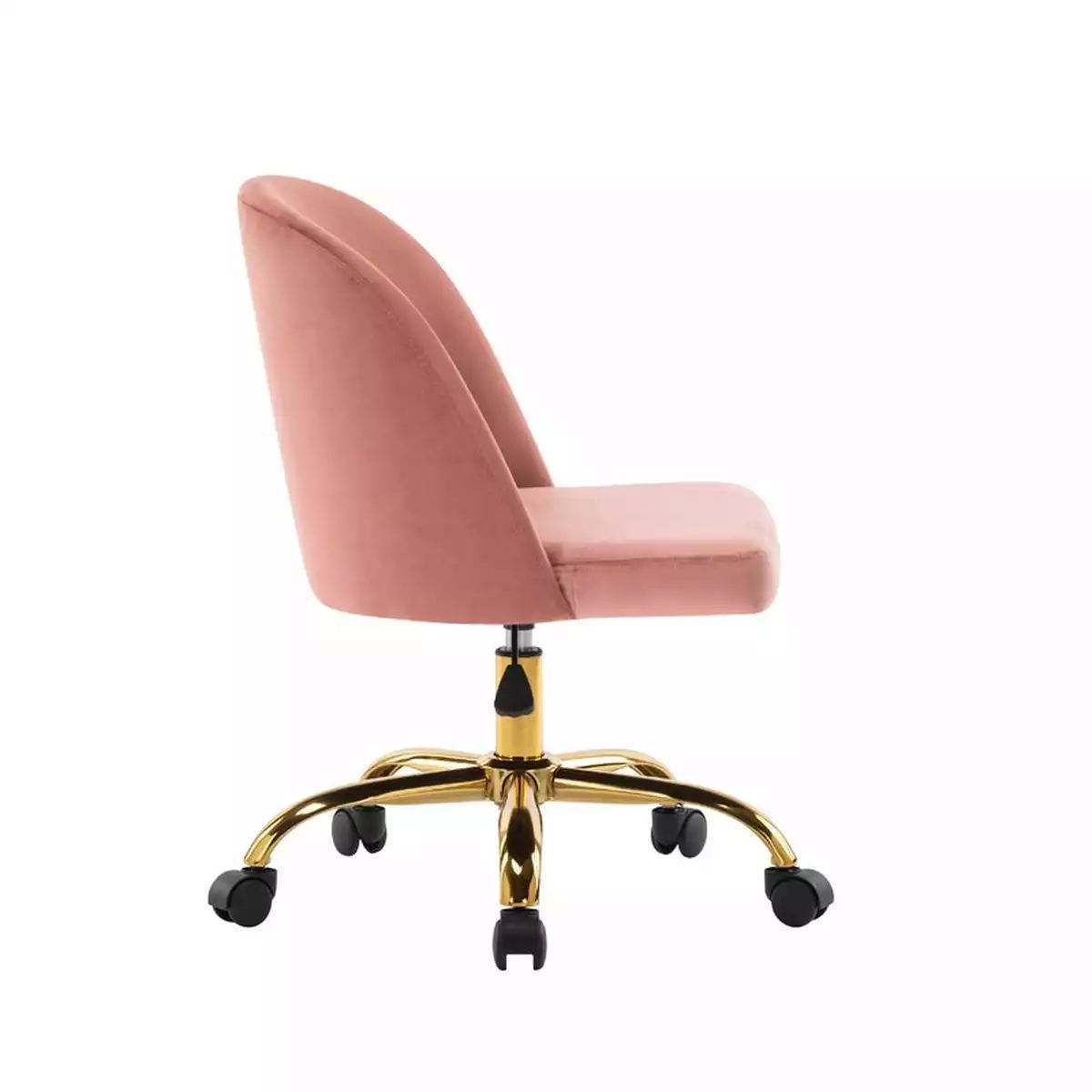 Economic pink vanity chair rotating velvet swivel lift computer office chairs with wheels