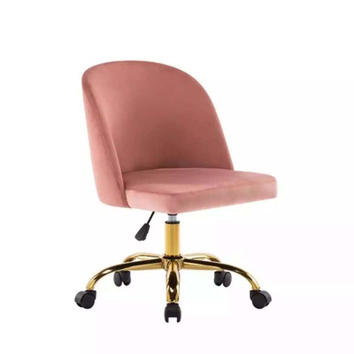 Economic pink vanity chair rotating velvet swivel lift computer office chairs with wheels