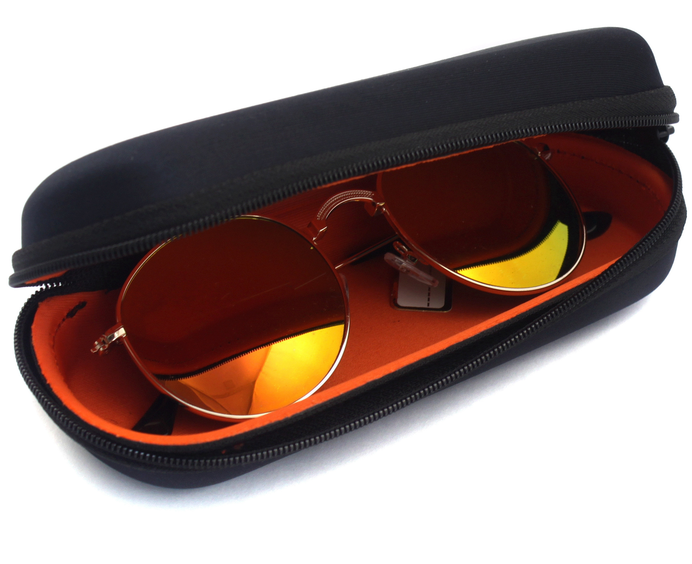 Eyeglasses Case with Zipper Small Sunglasses Soft Case Optical Frames Glasses Storage Black Orange Red Blue Case500