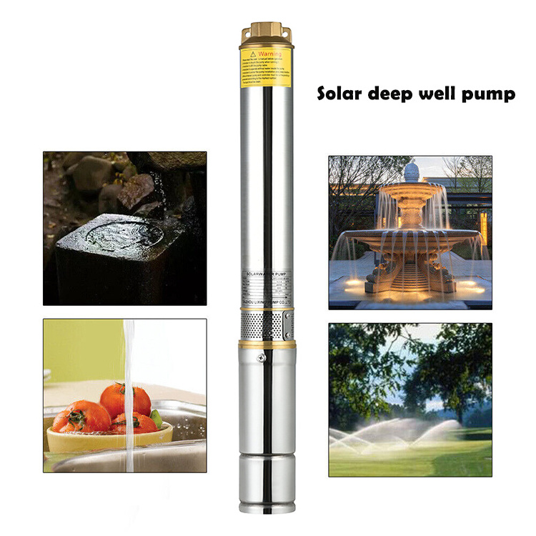 Dc Solar Water Pump System 1hp 1.5hp 2hp Borehole Submersible Vertical Centrifugal Solar Deep Well Water Pump For Agriculture