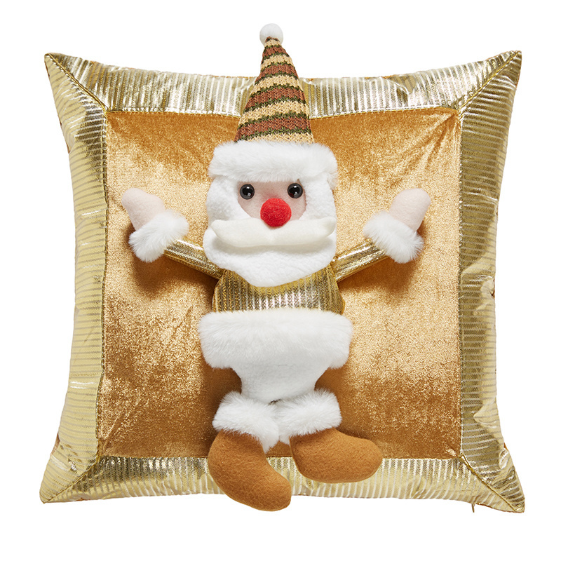 Christmas Gift Gold Premium Pillow Case Cartoon Animal Christmas Pillowcase Decoration Supplies