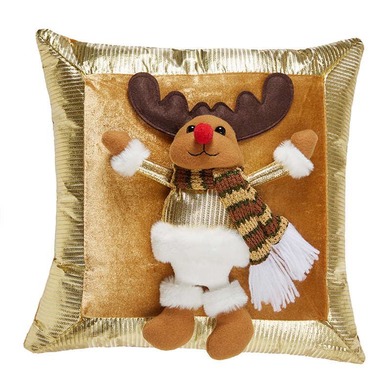 Christmas Gift Gold Premium Pillow Case Cartoon Animal Christmas Pillowcase Decoration Supplies