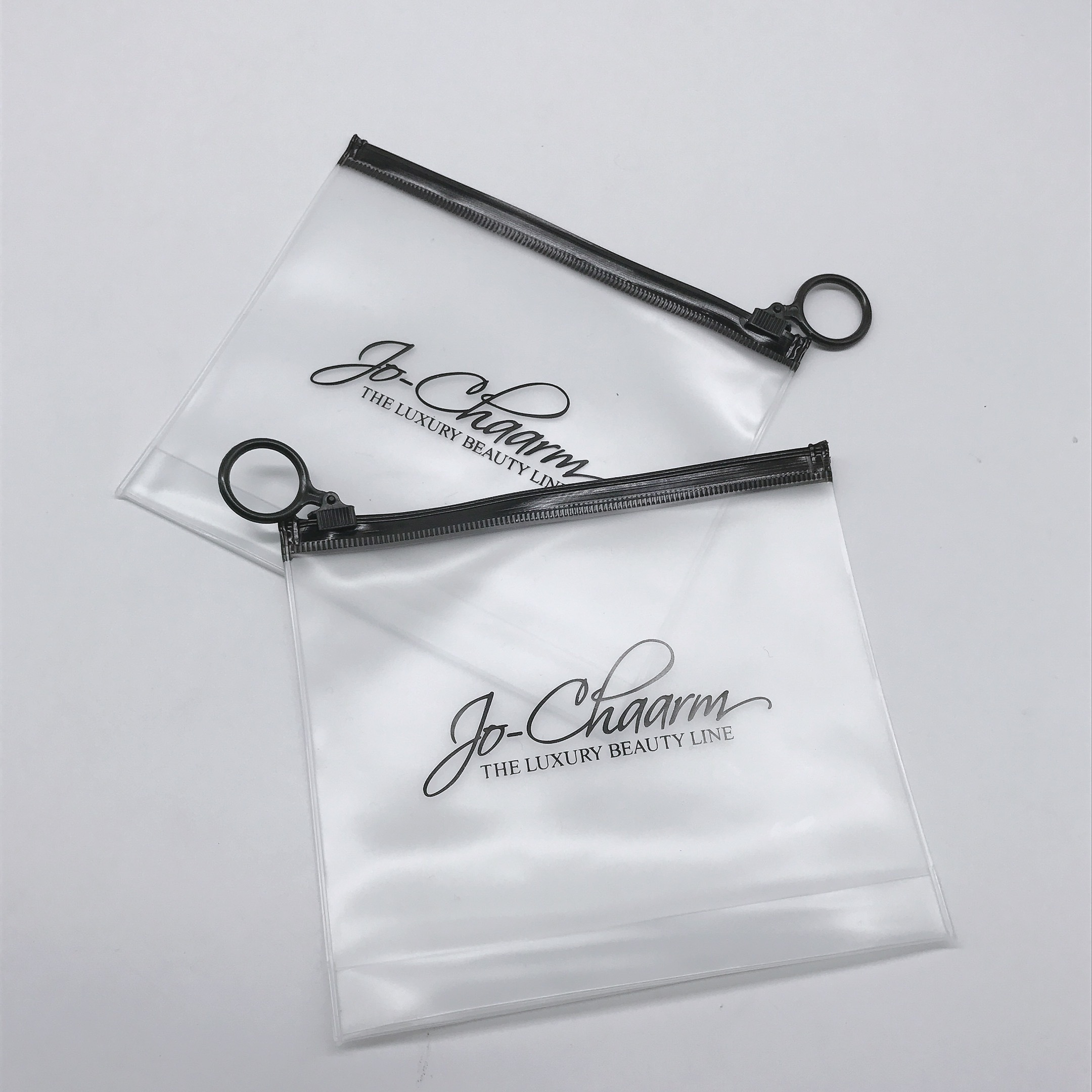 customized logo clear transparent plastic pvc eco-friendly zipper frosted cosmetic zipper bag