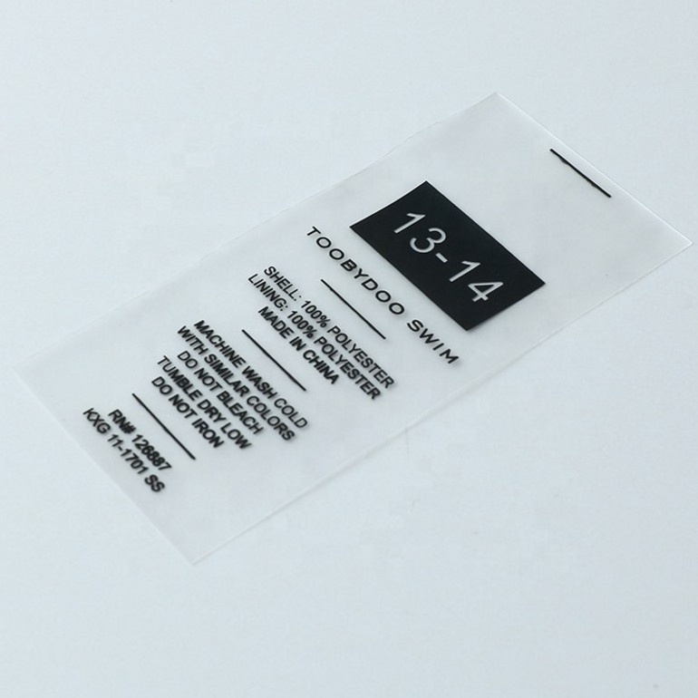 Transparent Silicon Feel Clear Soft Printing Tpu Washing Care Labels For Clothing, Washing Care LabelTpu Labels