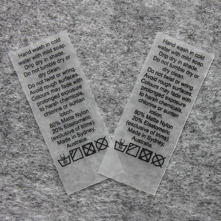 Transparent Silicon Feel Clear Soft Printing Tpu Washing Care Labels For Clothing, Washing Care LabelTpu Labels