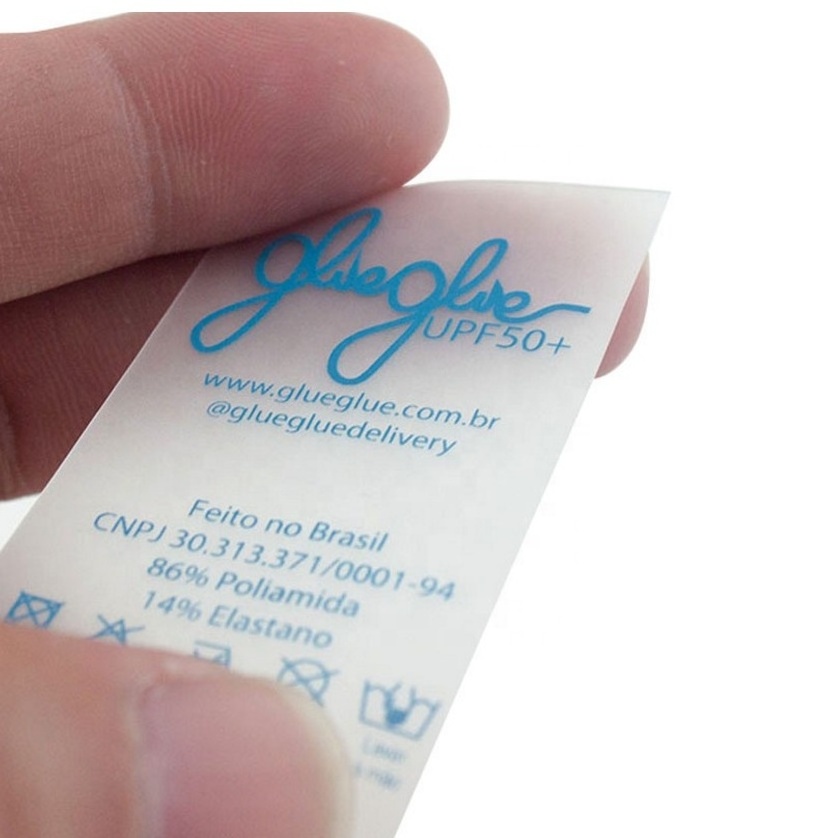 Transparent Silicon Feel Clear Soft Printing Tpu Washing Care Labels For Clothing, Washing Care LabelTpu Labels