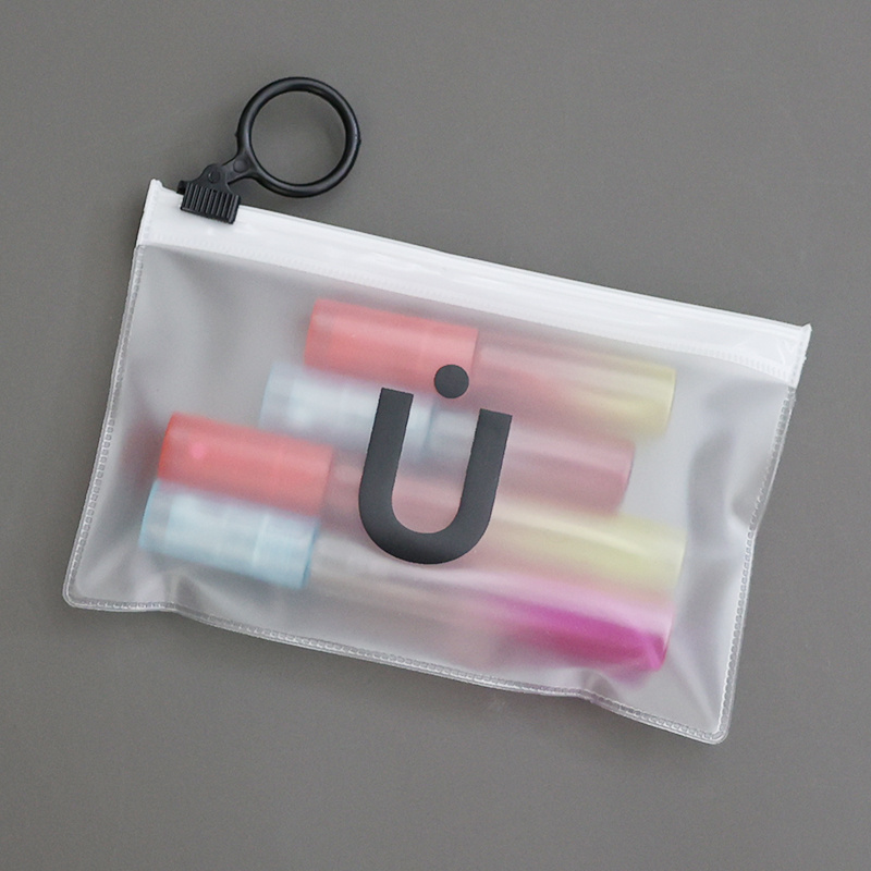 High quality Pull Ring  zip lock bag frosted PVC EVA PE zipper bag for clothing packaging