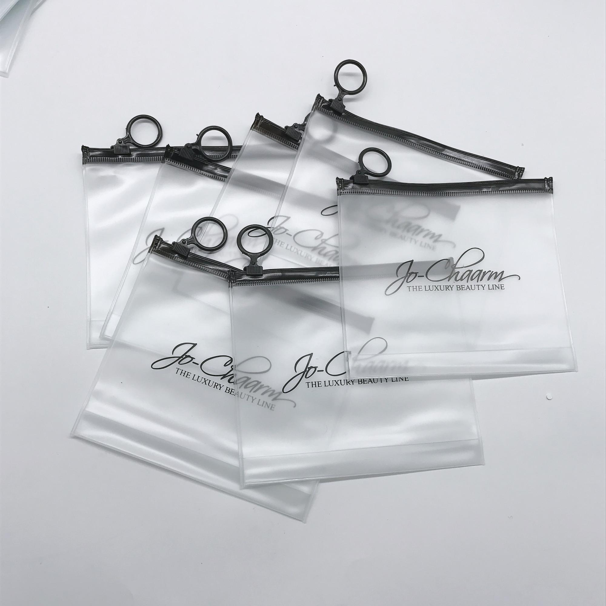 customized logo clear transparent plastic pvc eco-friendly zipper frosted cosmetic zipper bag