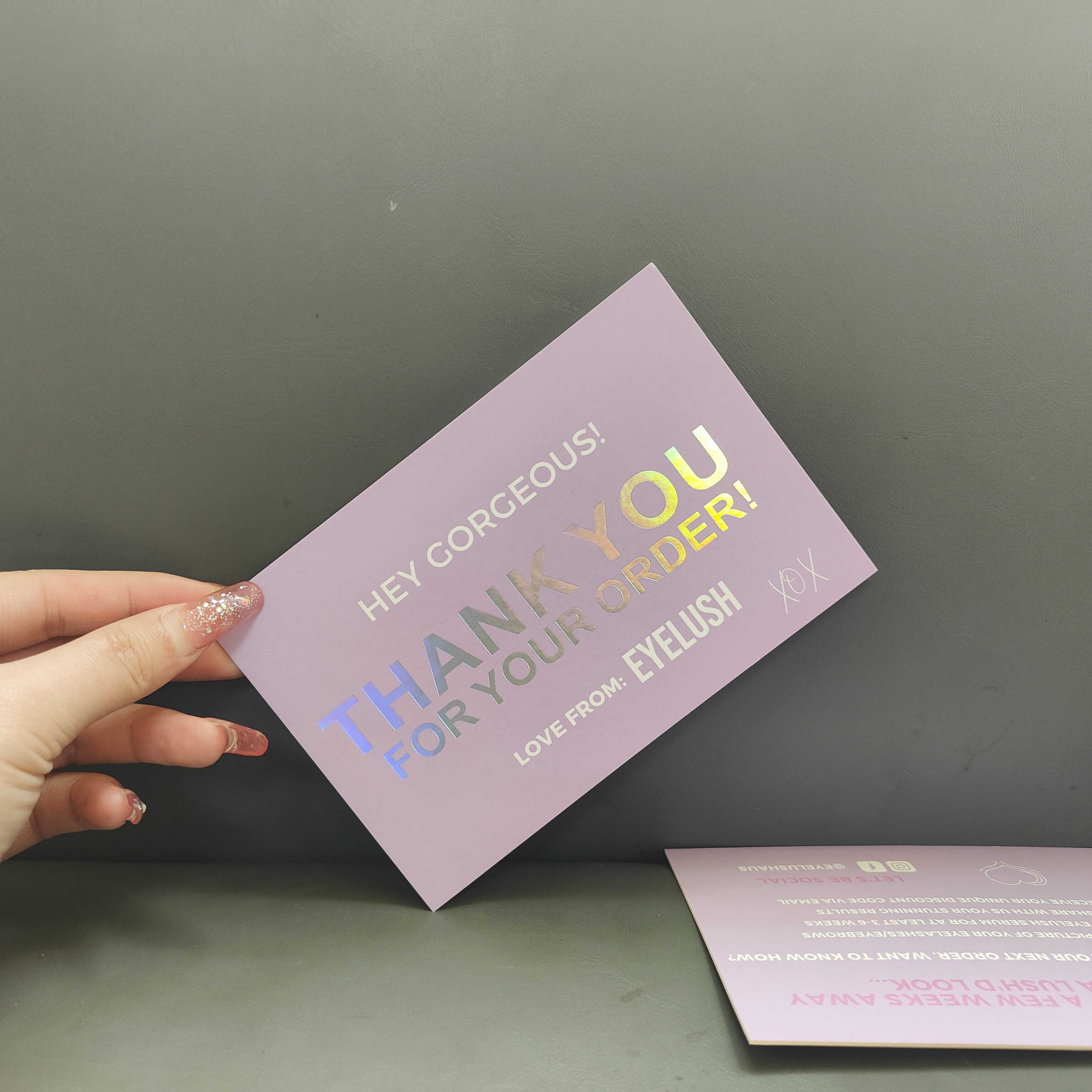 Custom 800GSM Color paper Business Thank you cards High quality holographic printing - Buy thank you cards, business thank you c