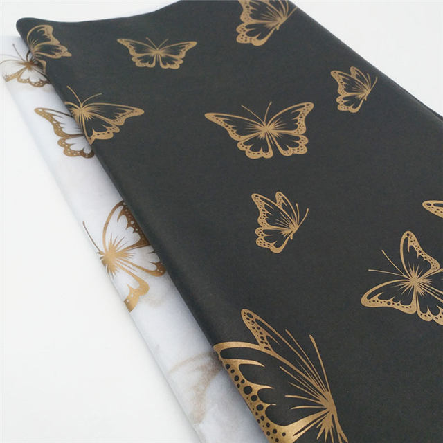 Luxury Custom Printed Gold Logo Packaging Tissue Wrapping Paper