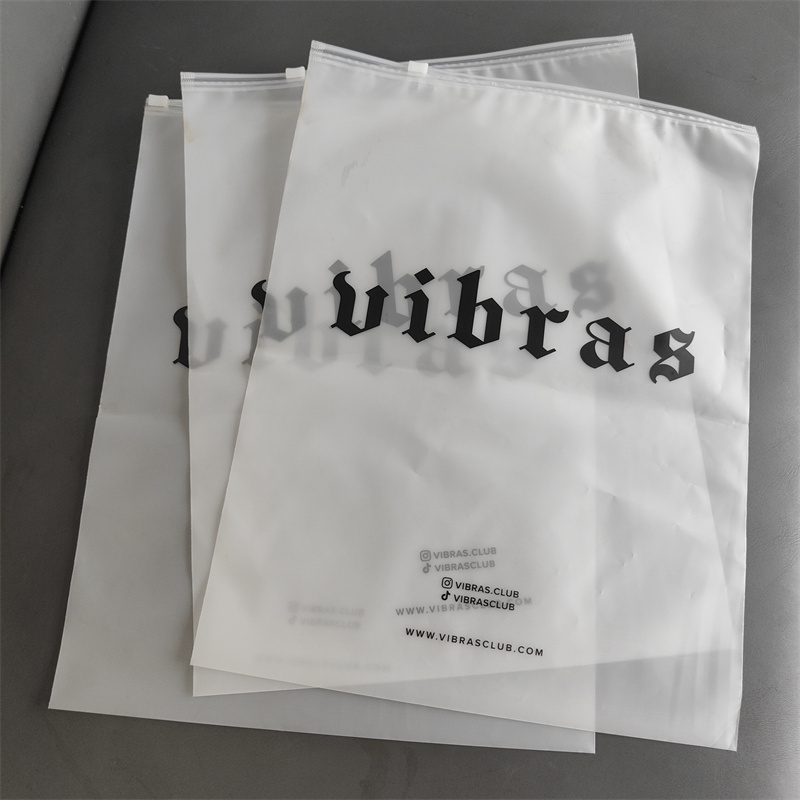 Custom Matte/frosted Biodegradable Plastic Packaging Zipper Bags,T Shirt Swimwear Zip Lock Clothing Bags With Logo