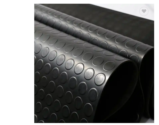 Factory price 3mm*1m*5m truck bed mat coin pattern round stud dot rubber mat protect garage flooring