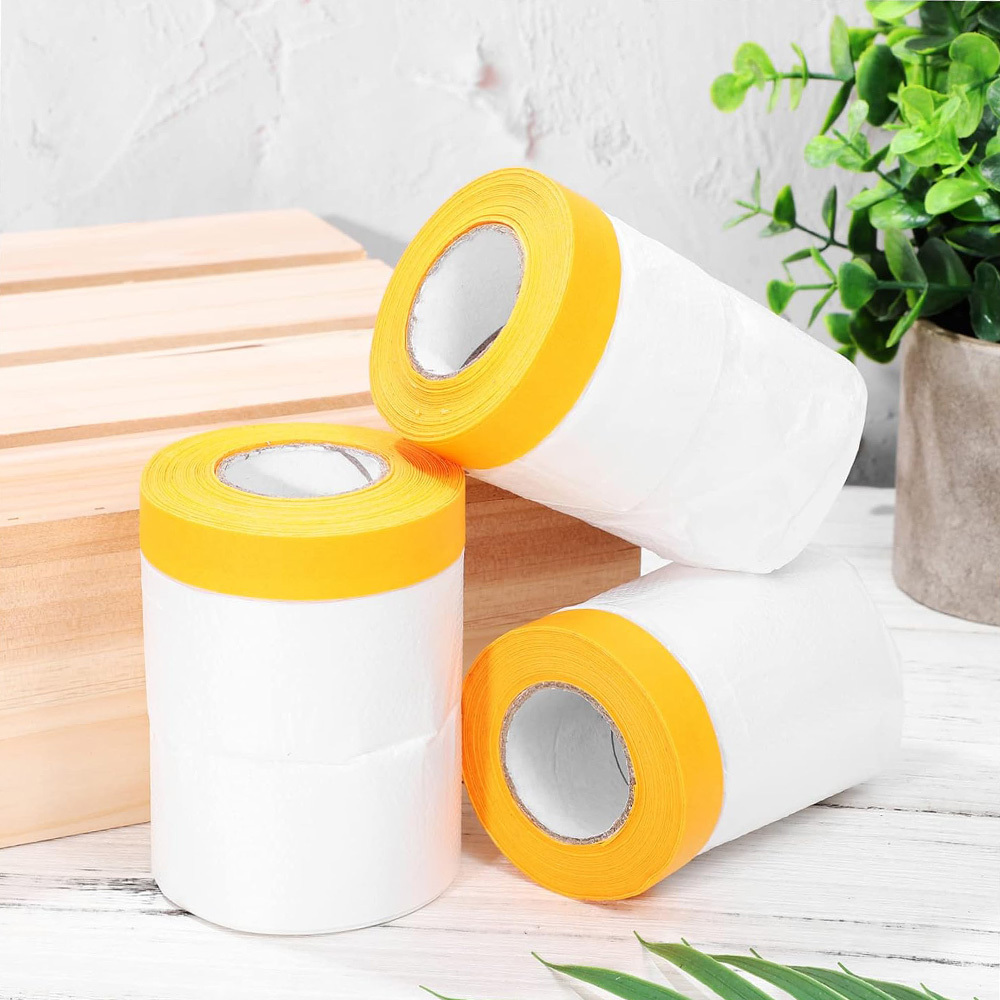 High quality Painter Pre Taped Plastic Protection Painting Transparent Masking Film tape