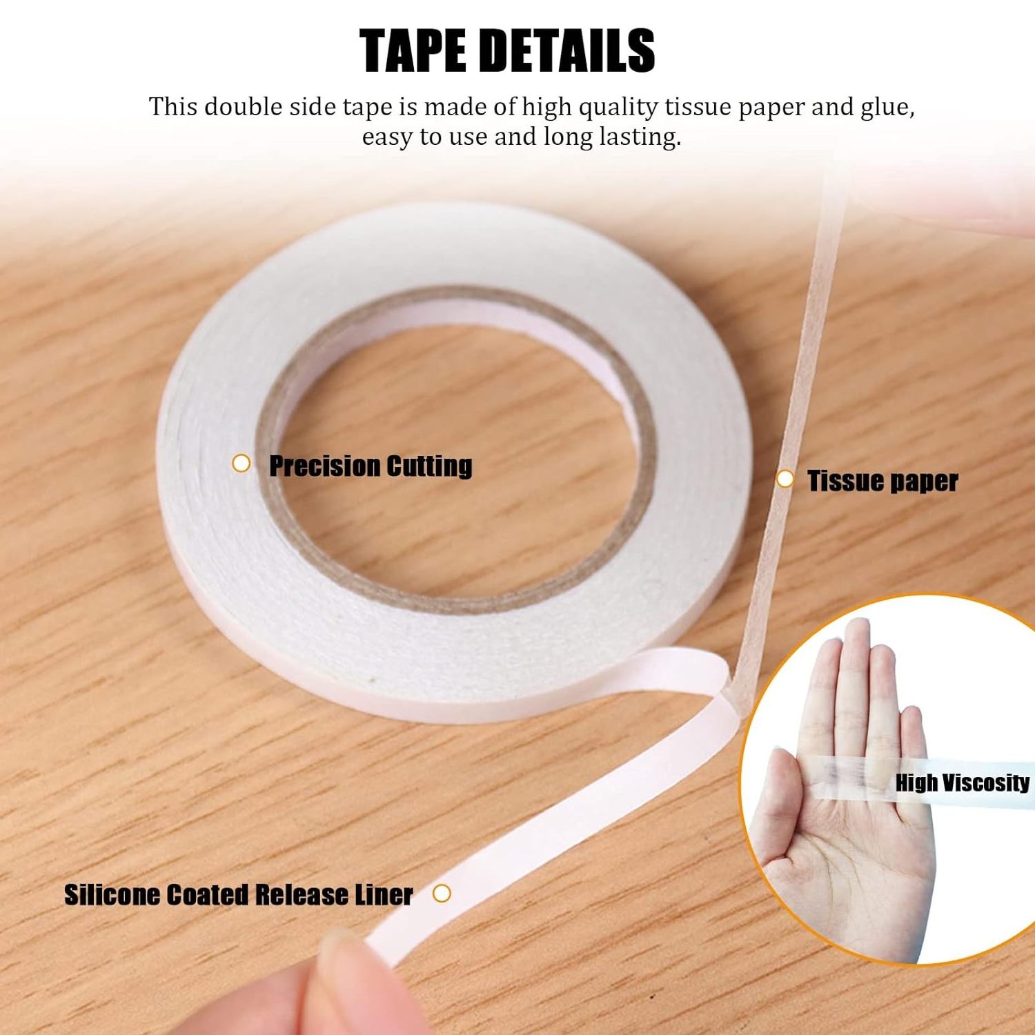 D/S water acrylic glue High Quality Double Sided Strong Adhesive Tape Coated Carved 90U Double Sided Tissue Tape