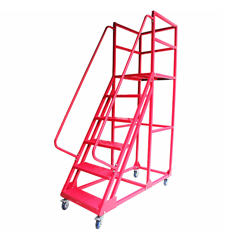 Industrial Climbing Movable Powder Coated Steel Platform Multi Step Ladder