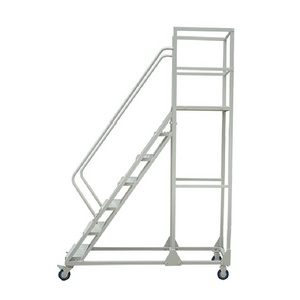 Warehouse Use Steel large Work Platform 6 Steps Metal Safety Cargo Mobile Ladder