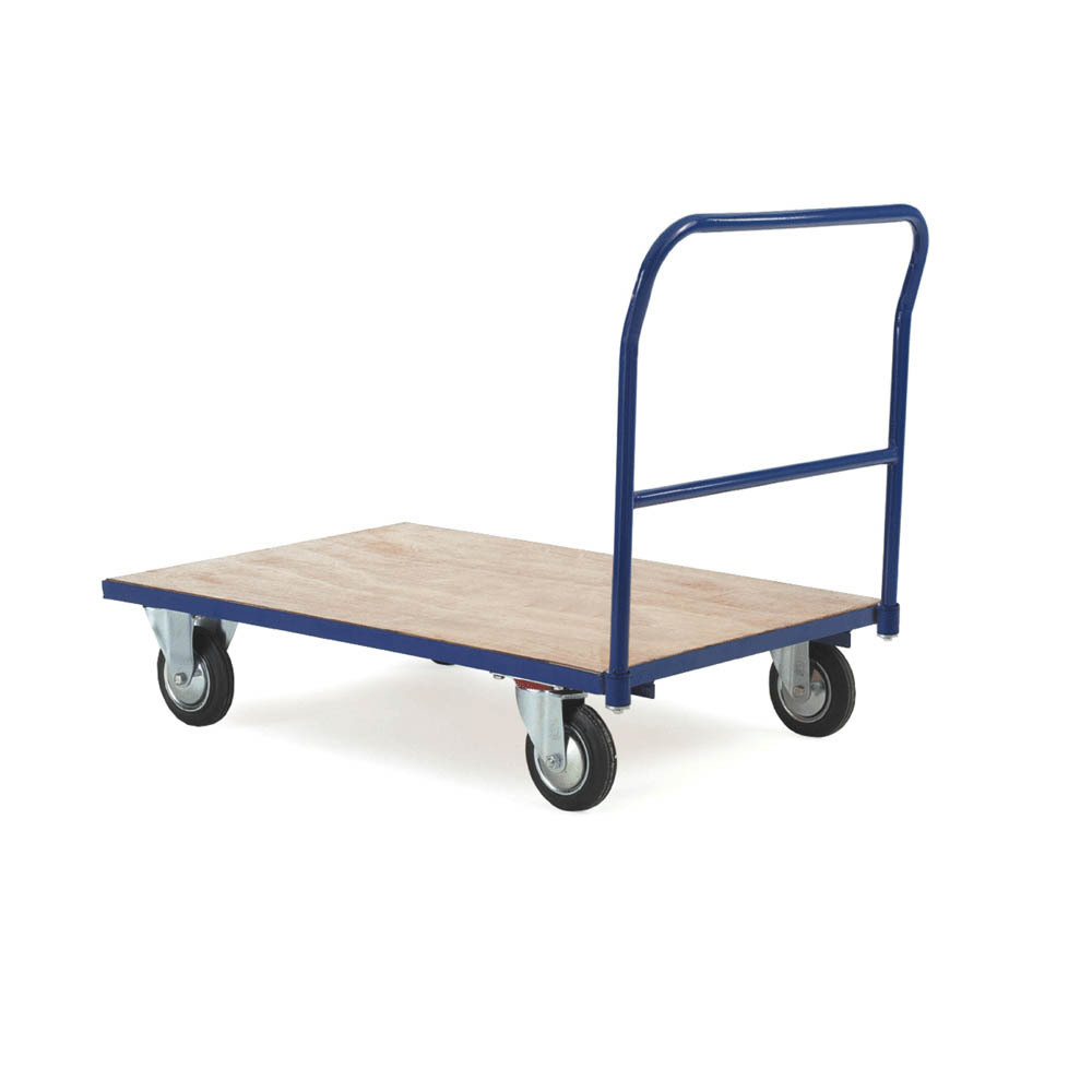 Warehouse Material Handling Metal Frame Flat Heavy Duty 600kg Platform Trolley